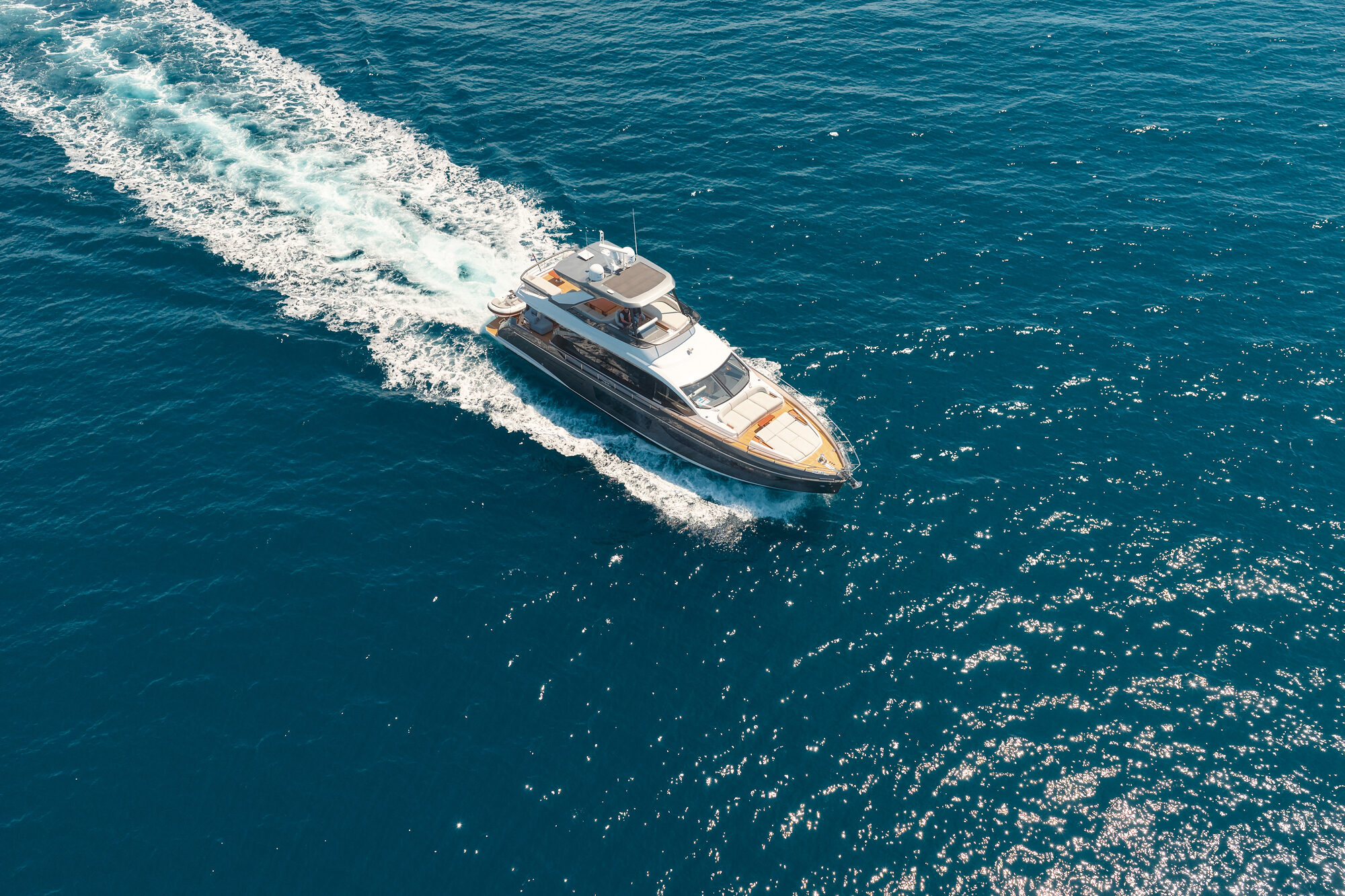 Pangea cutting through deep-blue open Adriatic water